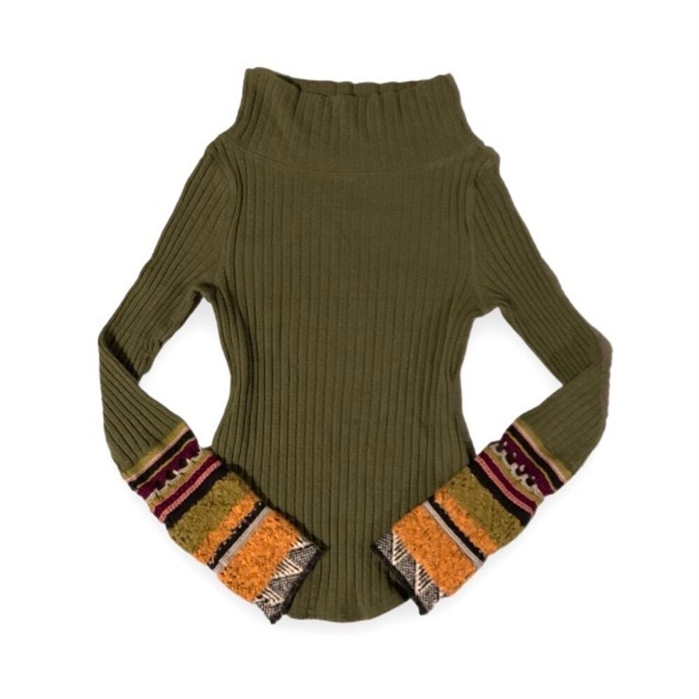 Free People Switch It Up Cuff Thermal Top Army Green Small